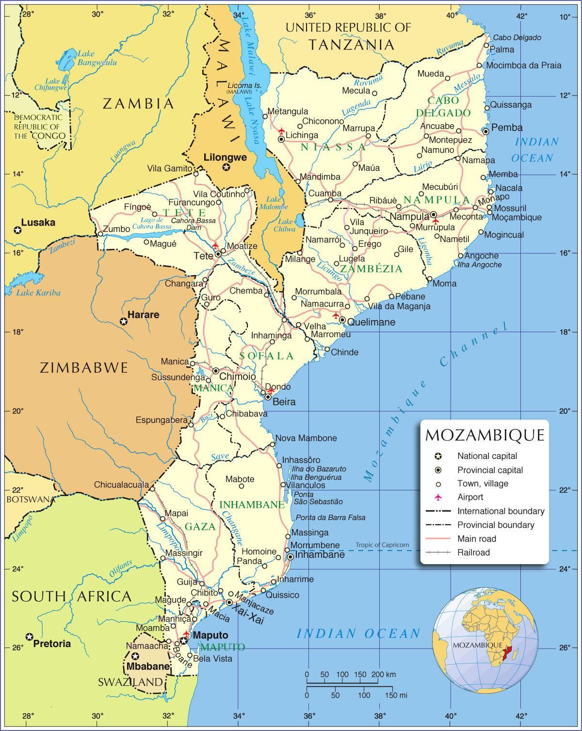 maputo Мозамбик мапа