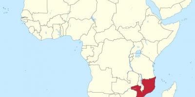Карта на Мозамбик во африка