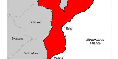 Карта на Мозамбик маларија
