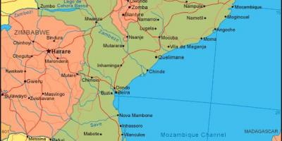 Карта на Мозамбик крајбрежје